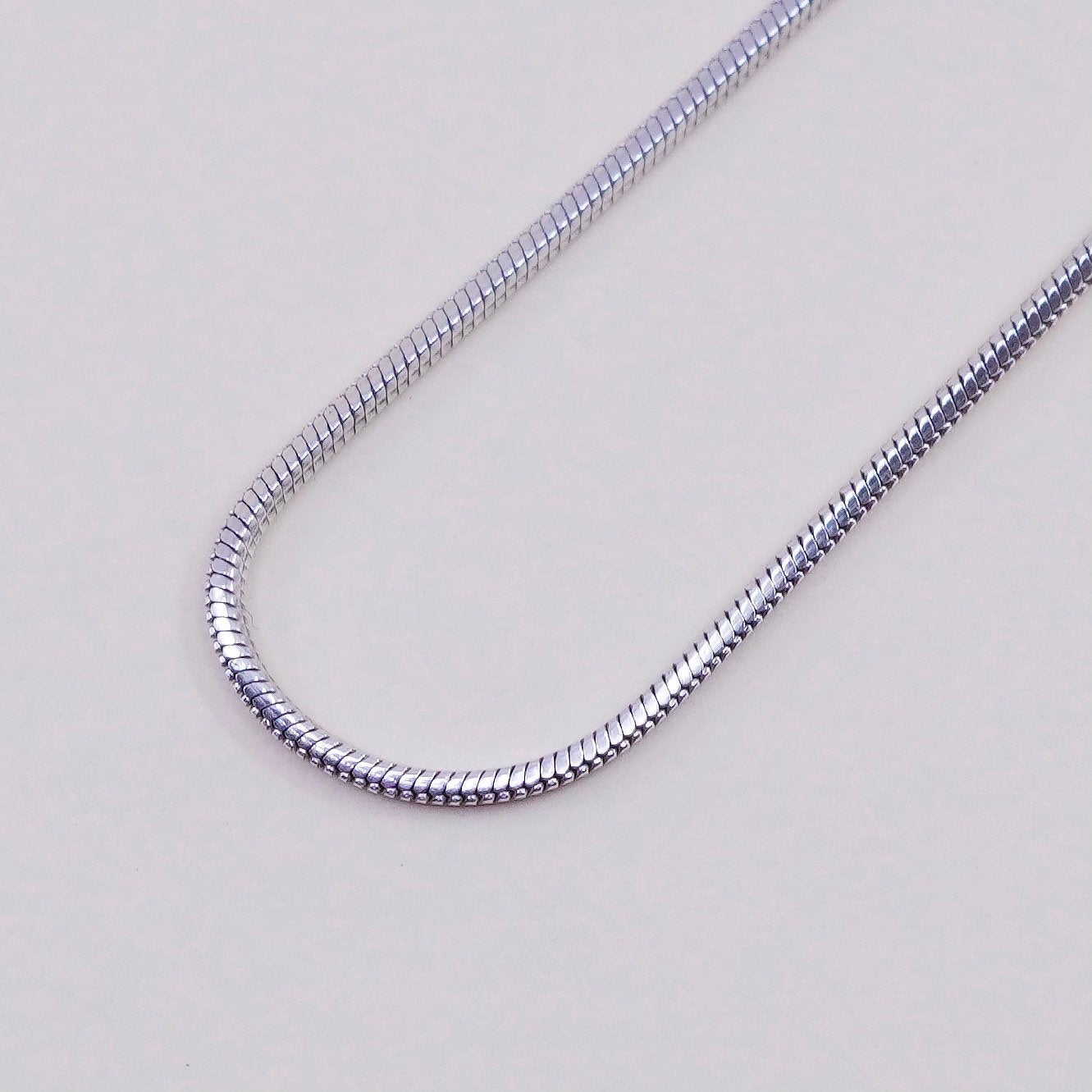 16”, 1mm, Vintage sterling silver square snake chain, Italy 925 necklace