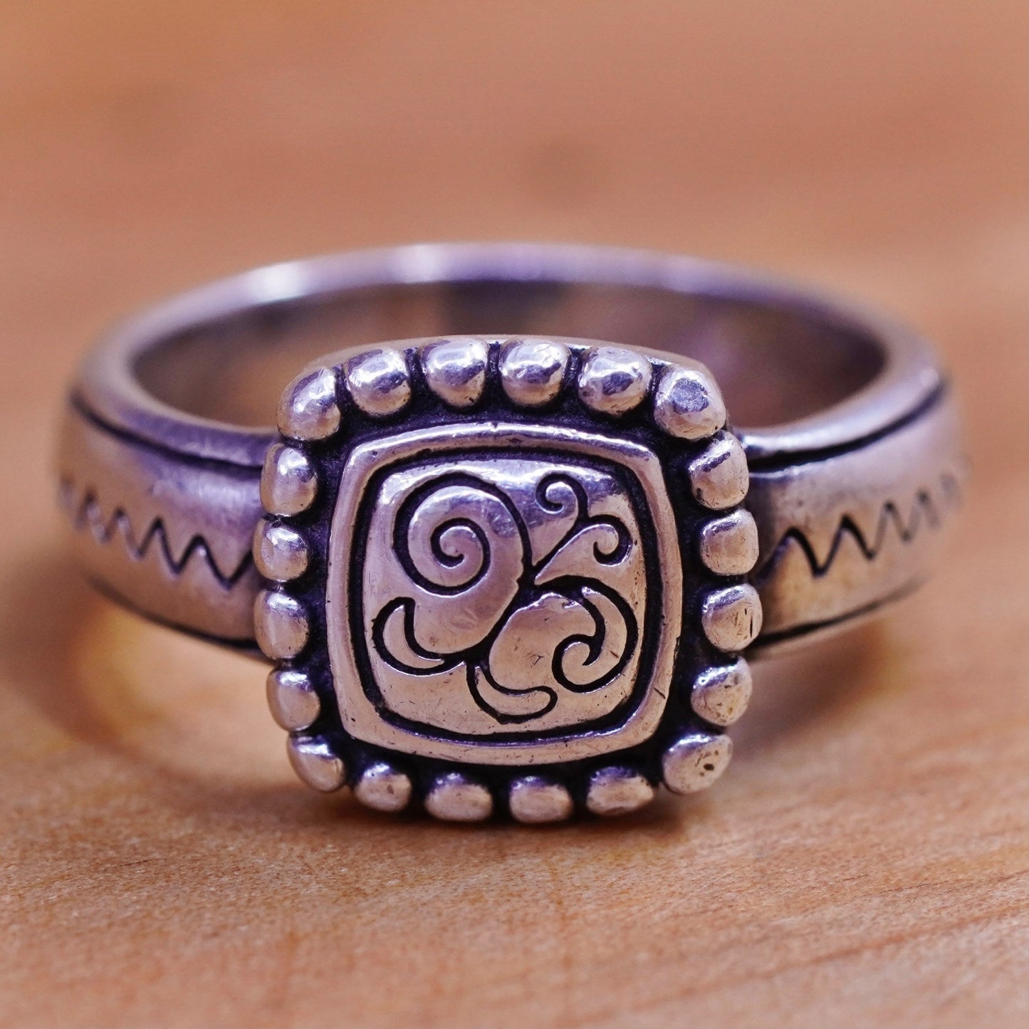 Size 7, vintage Brighton Sayan Sterling 925 silver handmade ring with beads