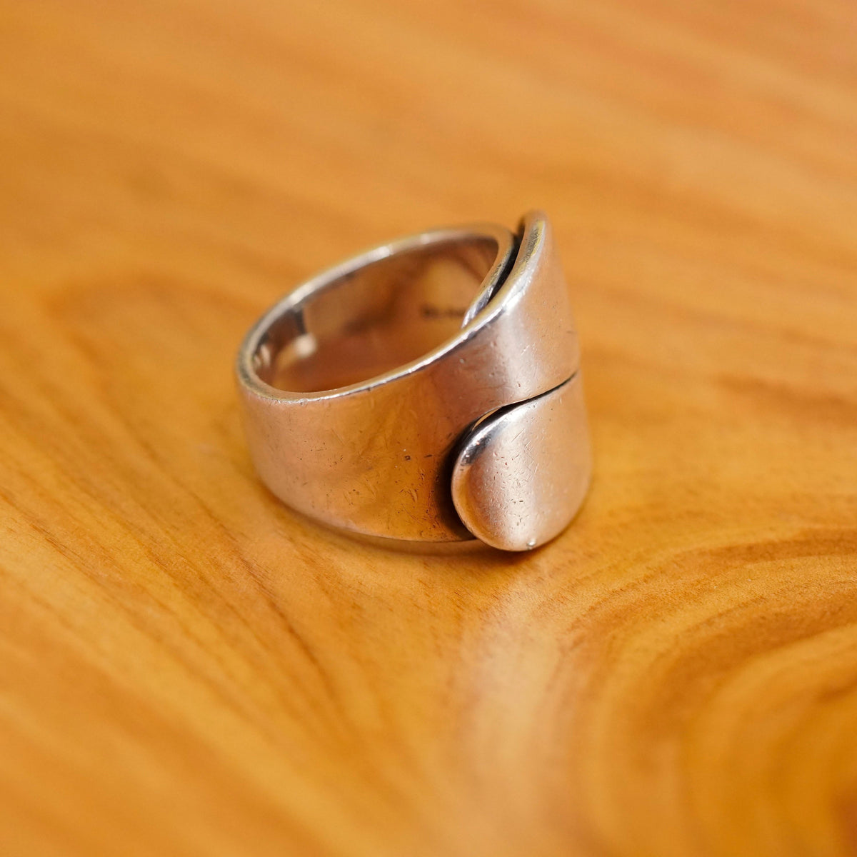 Size adjustable, designer Hans Hansen Sterling silver ring, 925 ribbed band