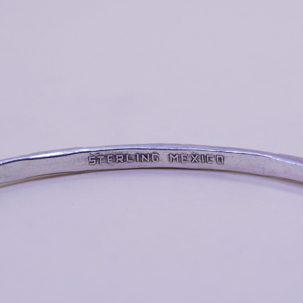 7.75”, Vintage sterling silver handmade 925 bracelet, textured bangle