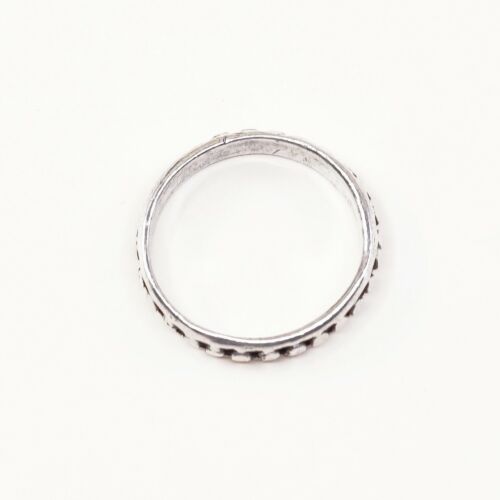 Size 6, Vtg stackable Sterling Silver Handmade Ring 925 Band W/ Beads