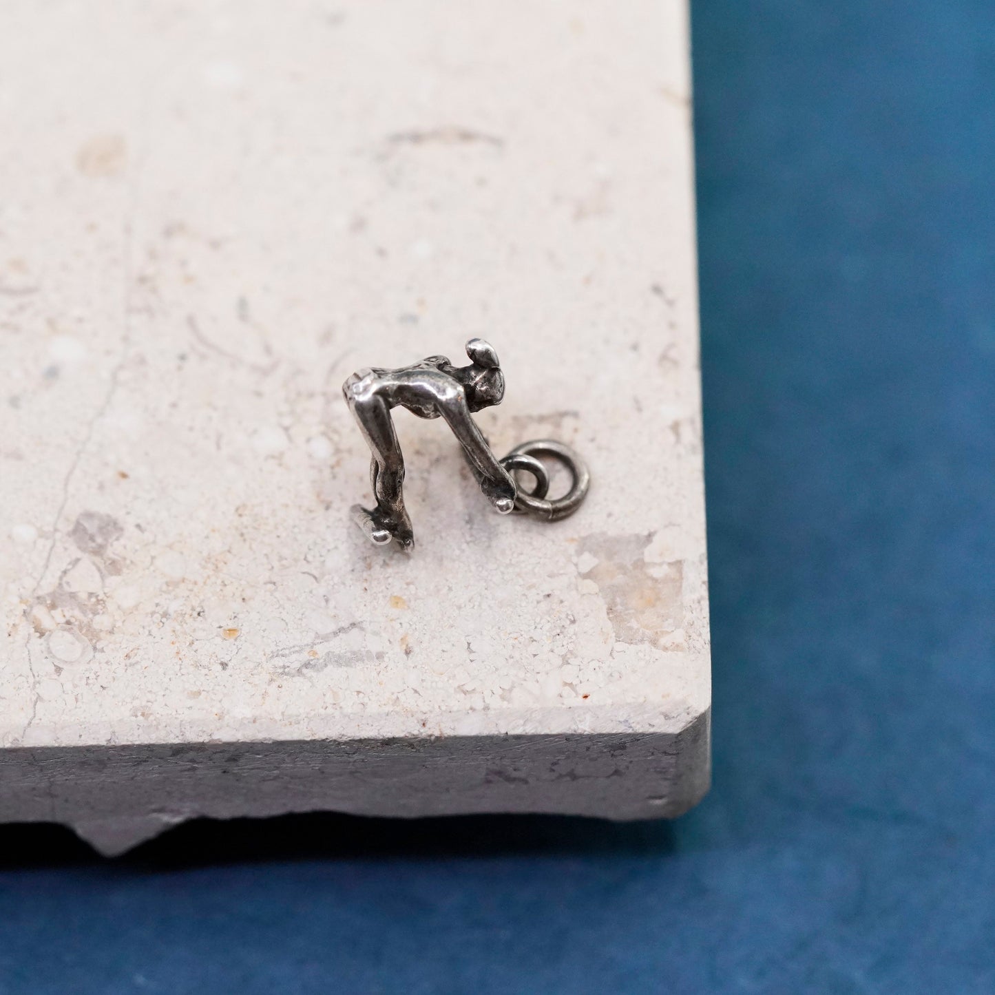 Vintage Sterling silver handmade pendant, 925 gymnast charm