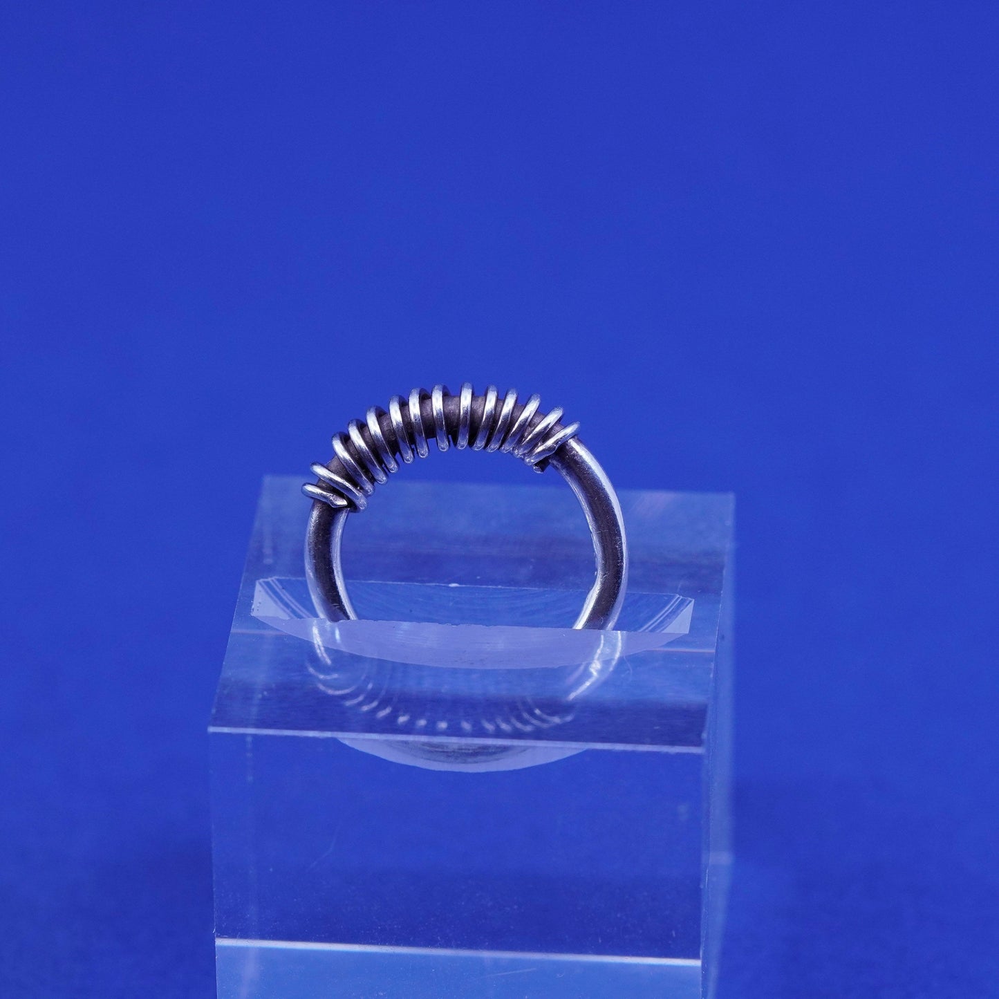Size 3.75, vintage sterling silver ring, mexico 925 wired band
