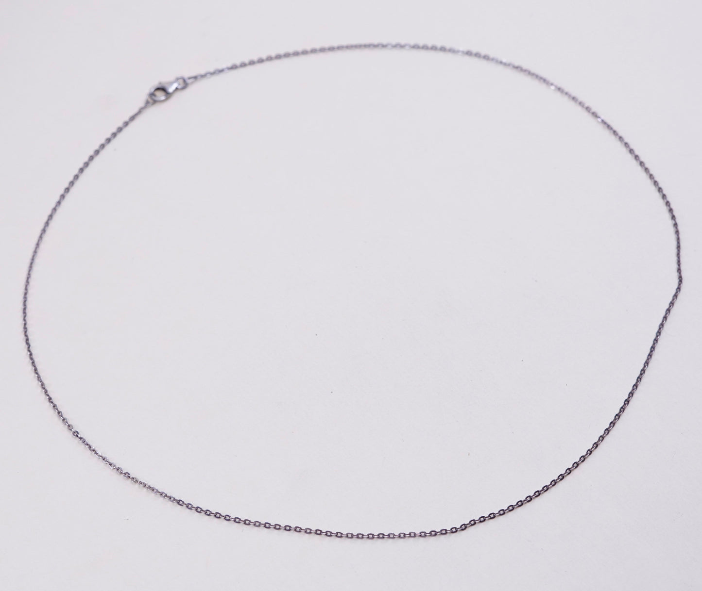 18”, 1mm, Vintage sterling silver circle chain, Italy 925 necklace