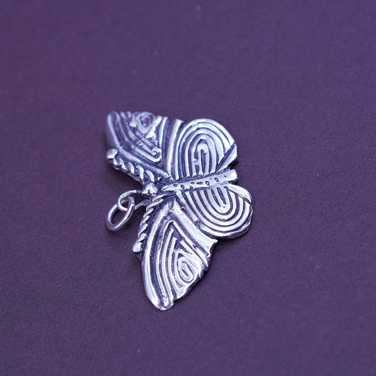 Vintage mexico Sterling 925 silver handmade pendant, filigree butterfly pendant