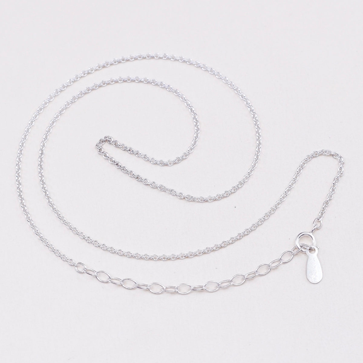 16”+2, vtg kariboli sterling 925 silver circle chain, Italy made necklace