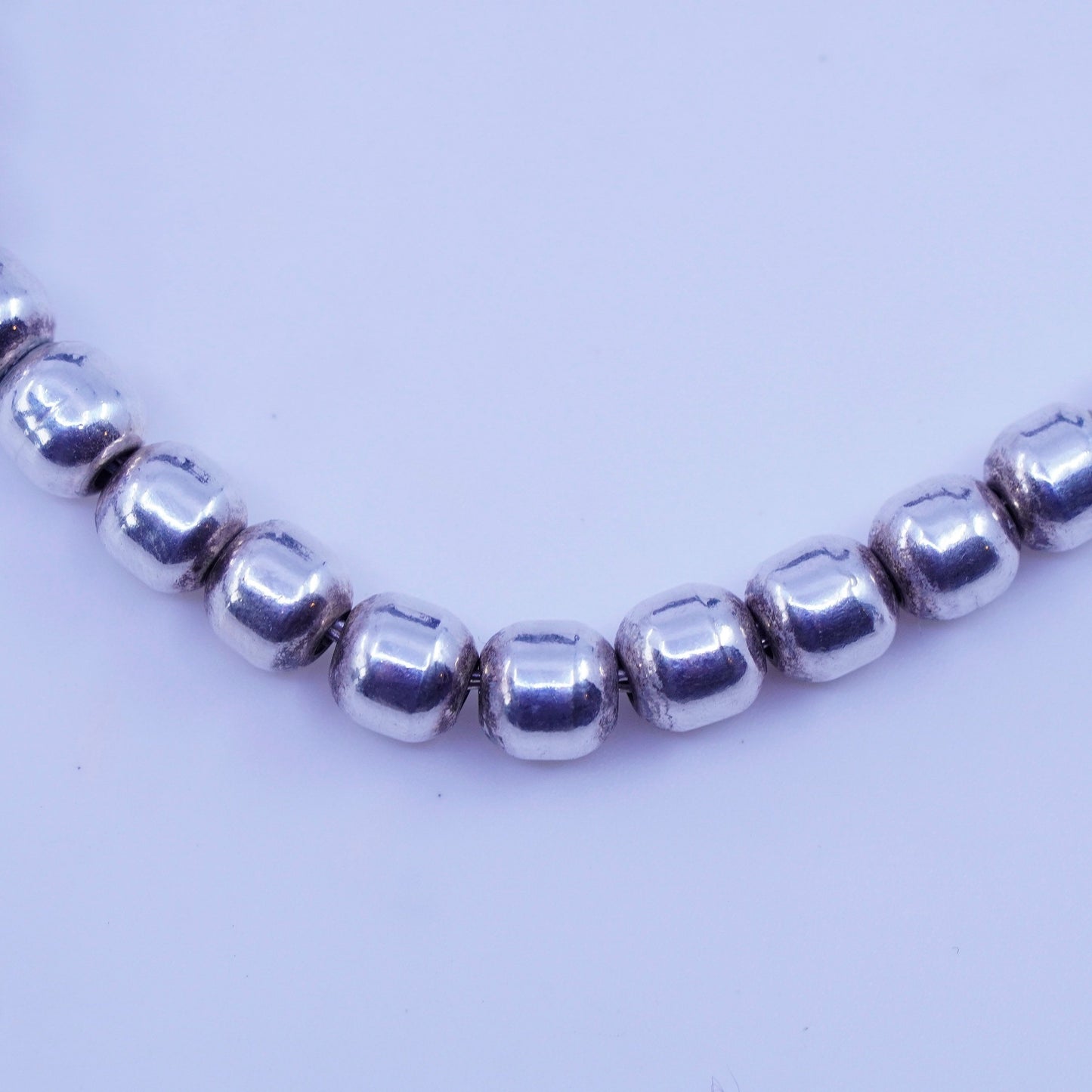 7.25”, vintage Sterling 925 silver handmade bold bead bracelet charm initial “D