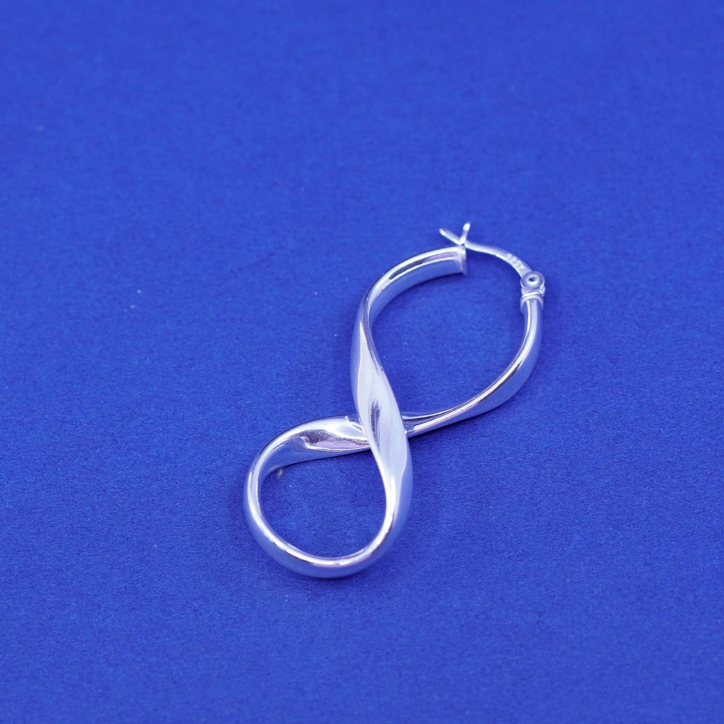 1.25”, vintage Sterling silver handmade earrings, 925 infinity hoops