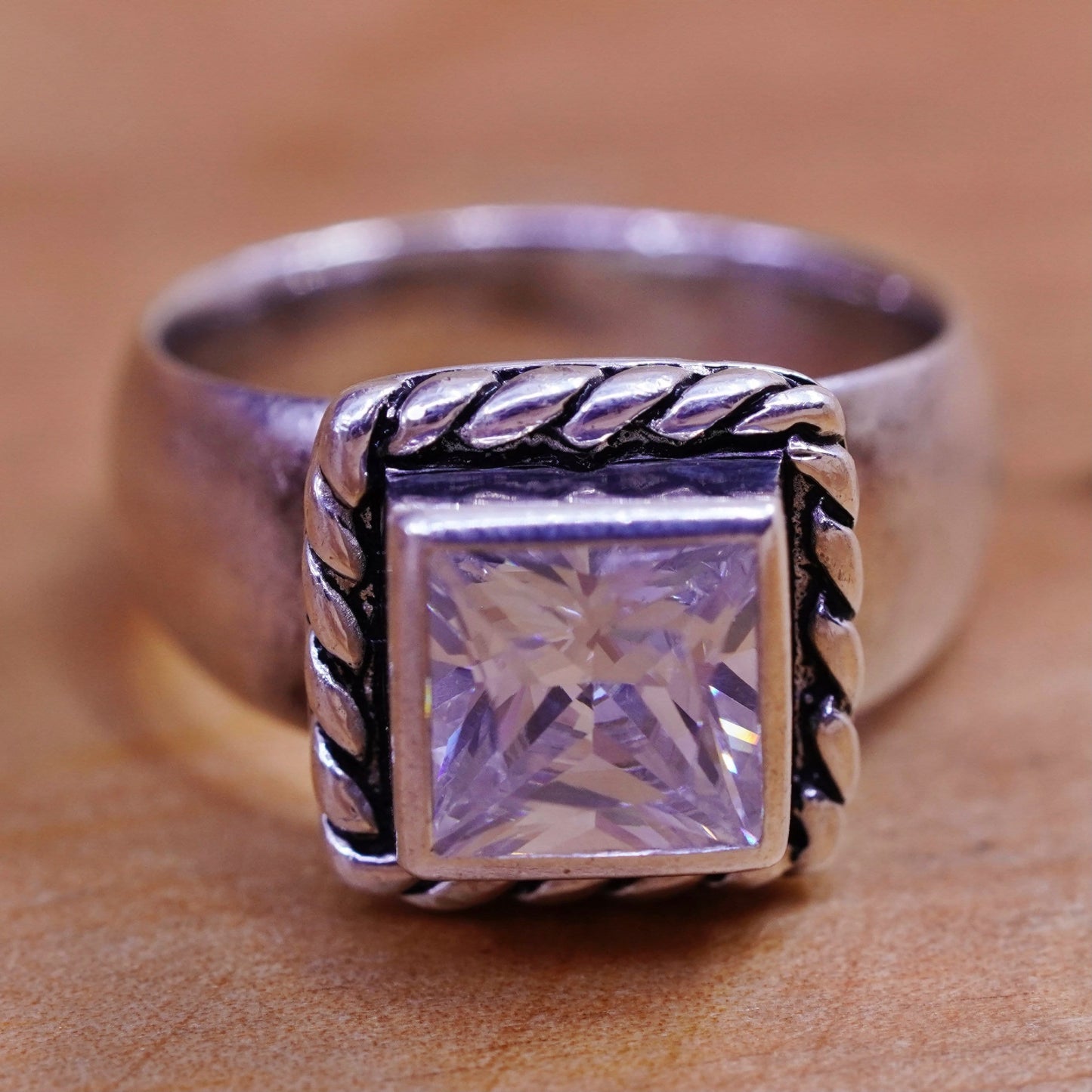 Size 6, R0836. Silpada Cubic Zirconia CZ Braided Ring, sterling 925 Silver