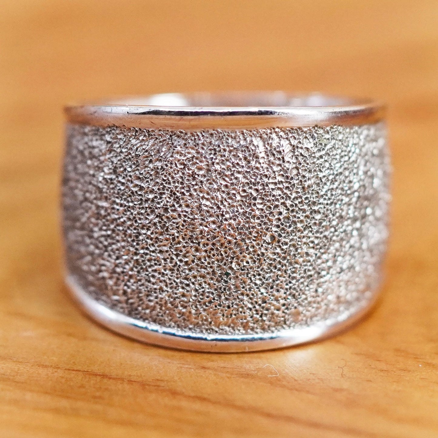Size 6.75, VTG Sterling silver handmade ring, glittering 925 band, minimalist