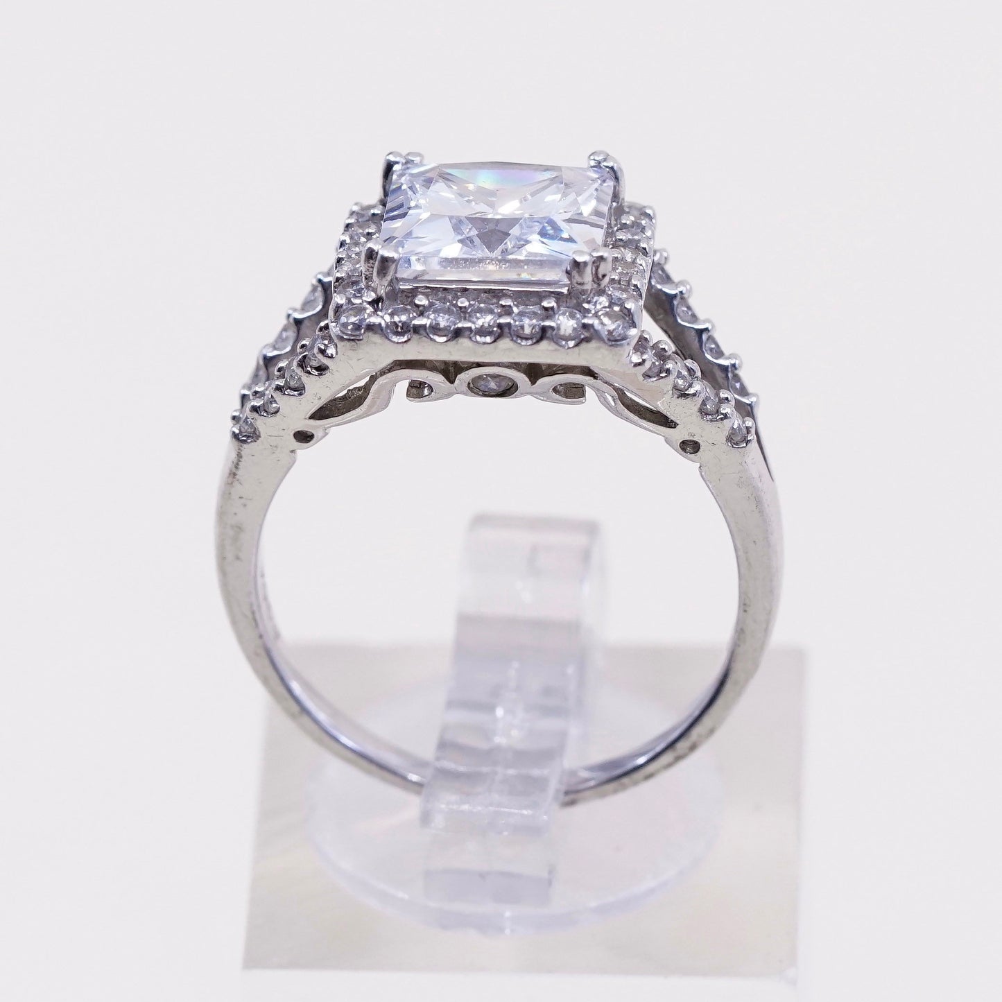 Size 7, vintage PGDA Sterling 925 silver with cz engagement ring