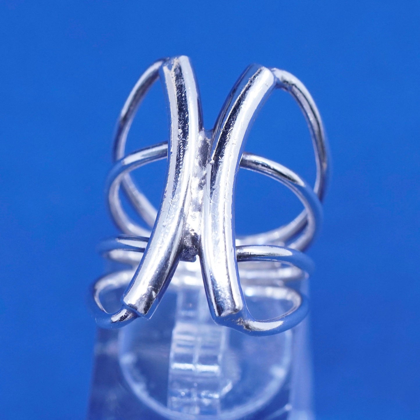 Size 7, vintage Sterling silver handmade ring, modern 925 silver statement ring