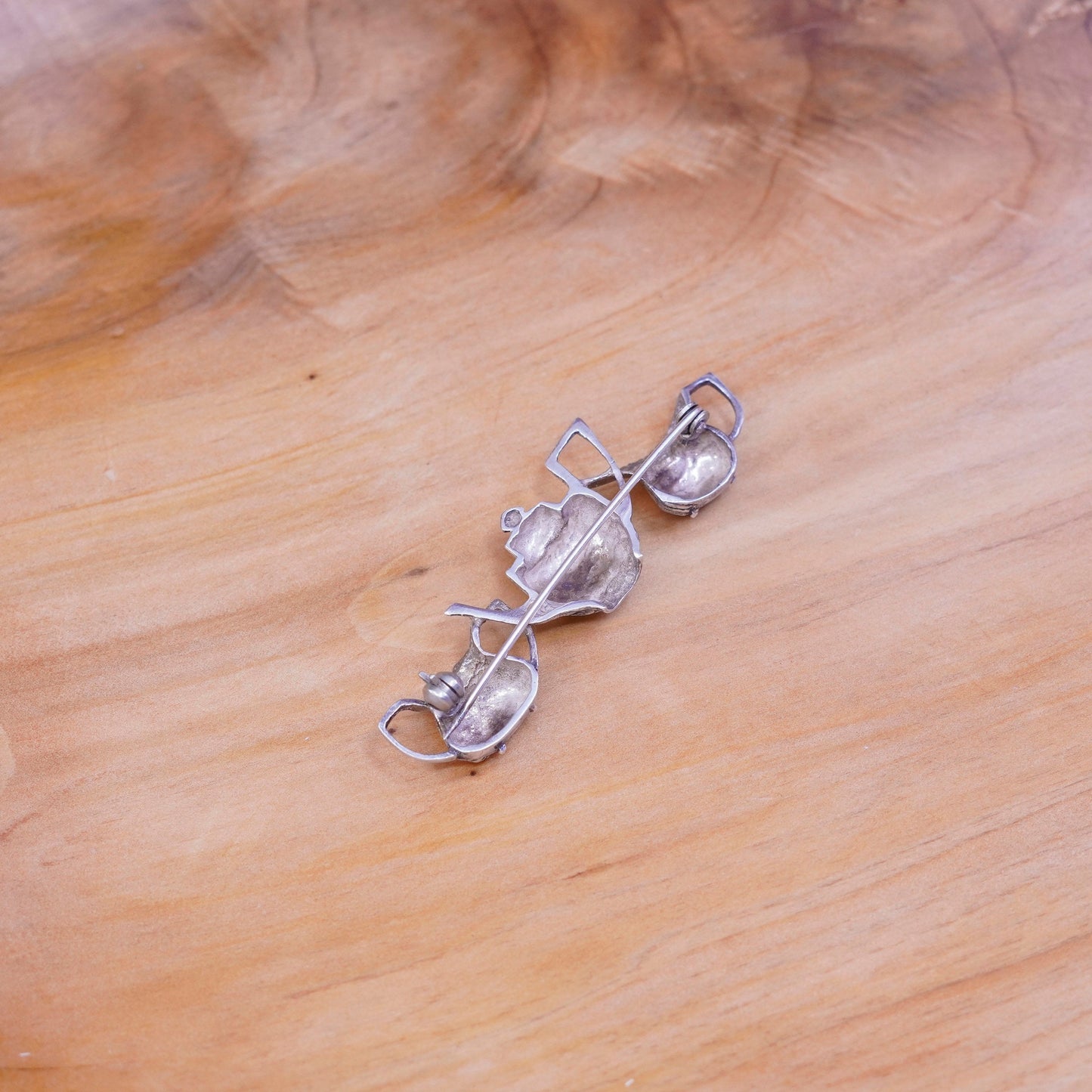 Vintage museum sterling 925 silver Victorian Teapot set pendant brooch