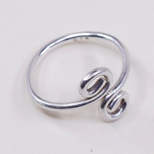Size Adjustable, Sterling Silver Handmade Ring, 925 swirl Band, Stamped 925