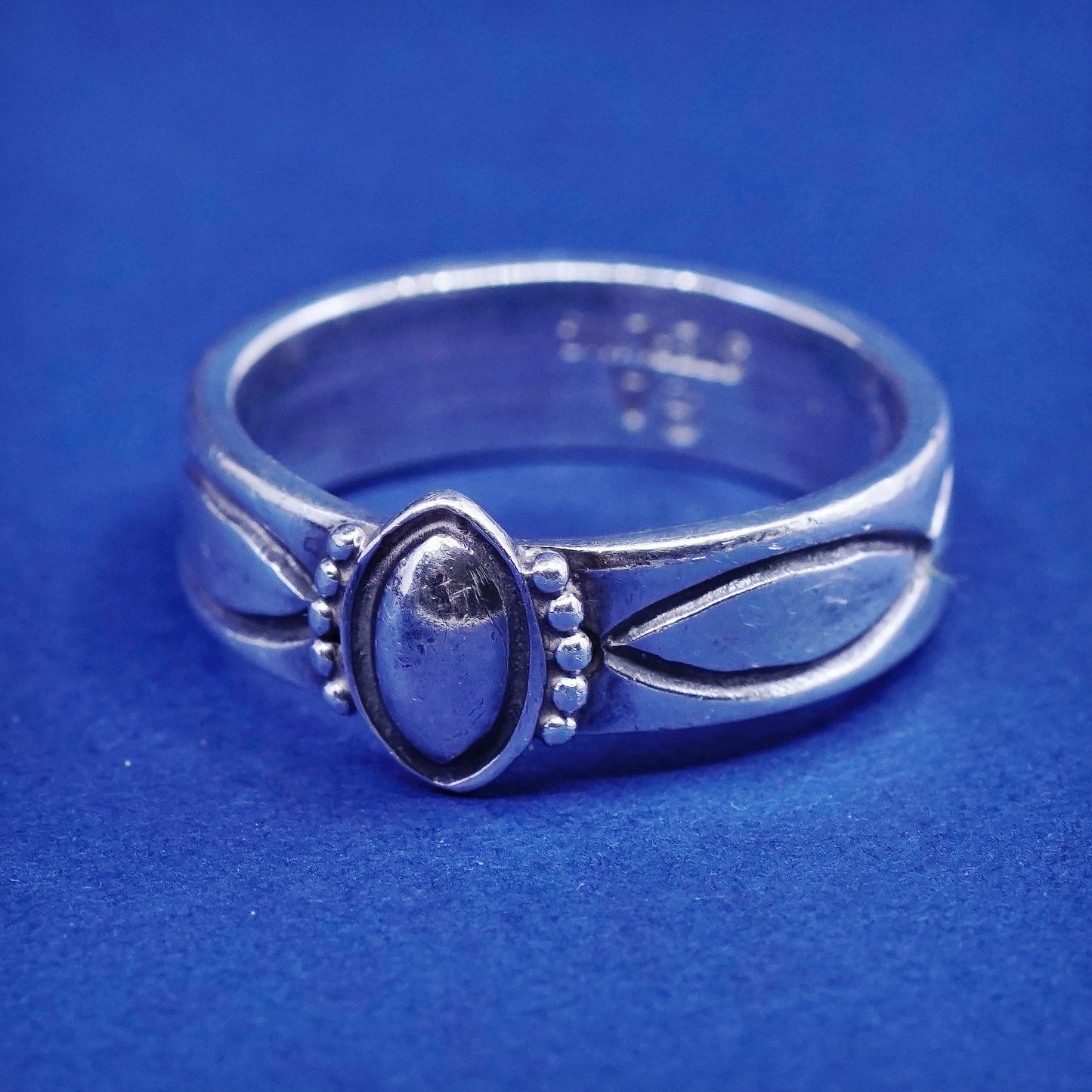 Size 9.25, vtg Sandrick Ahowenew Sterling silver handmade ring, hopi 925 band