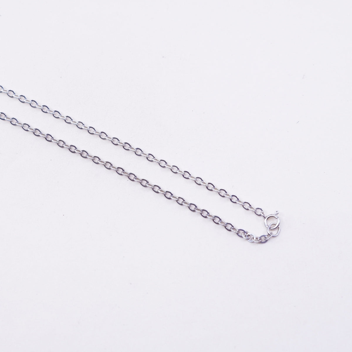 20”, 3mm, Vintage sterling silver flatten circle chain, Italy 925 necklace