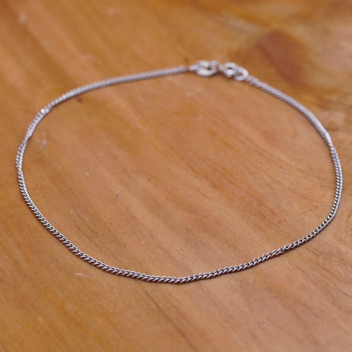 9.25”, Vintage milor sterling silver handmade anklet, 925 curb chain