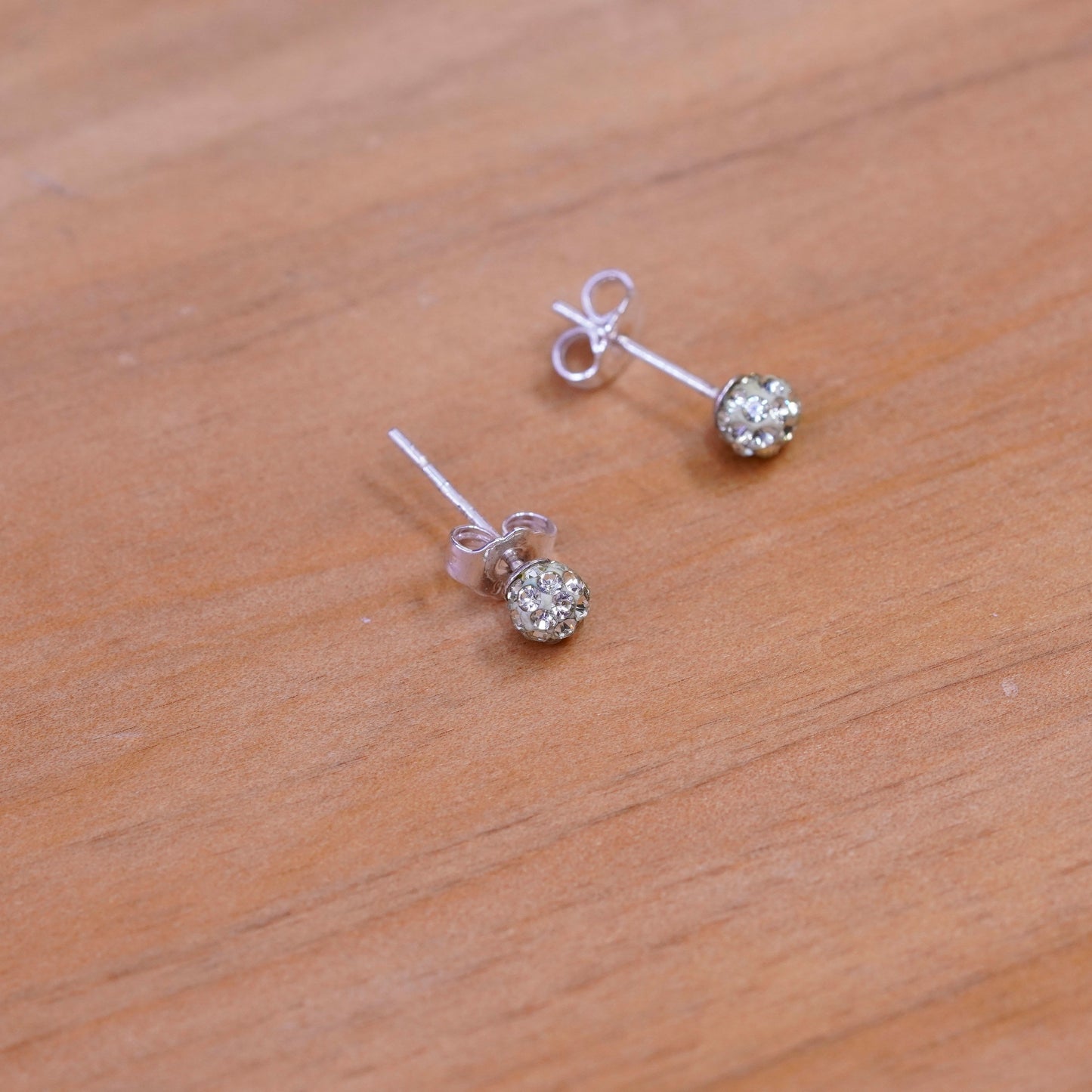Vintage Sterling 925 silver cluster Cz studs, Swarovski earrings