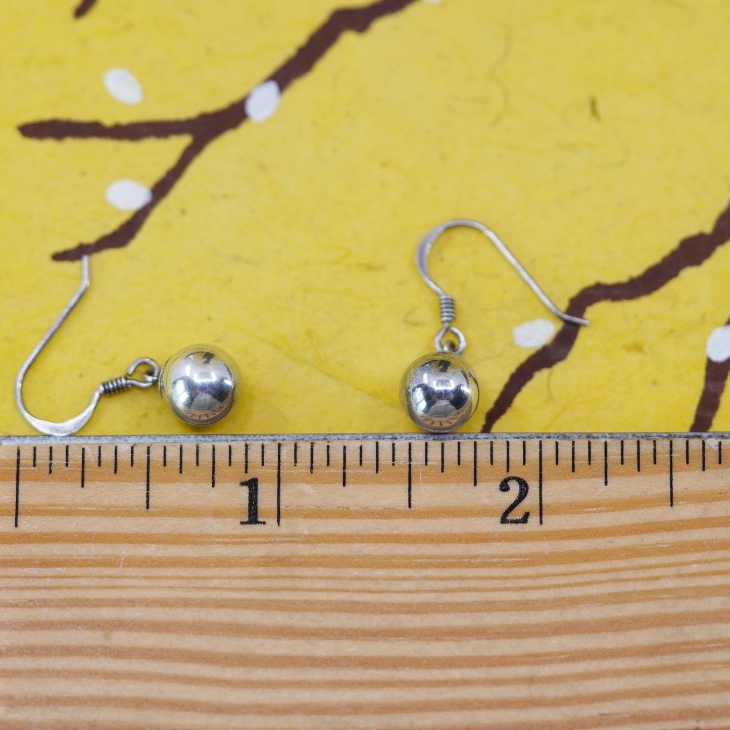 Vintage Sterling silver handmade earrings, 925 beads drops