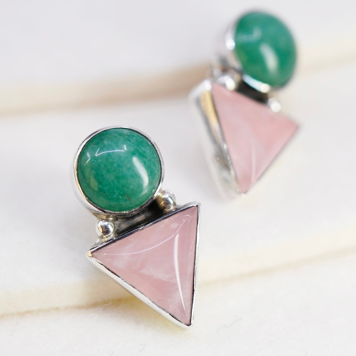 Navajo native American 1995 Carol Felley Sterling 925 silver earrings, studs