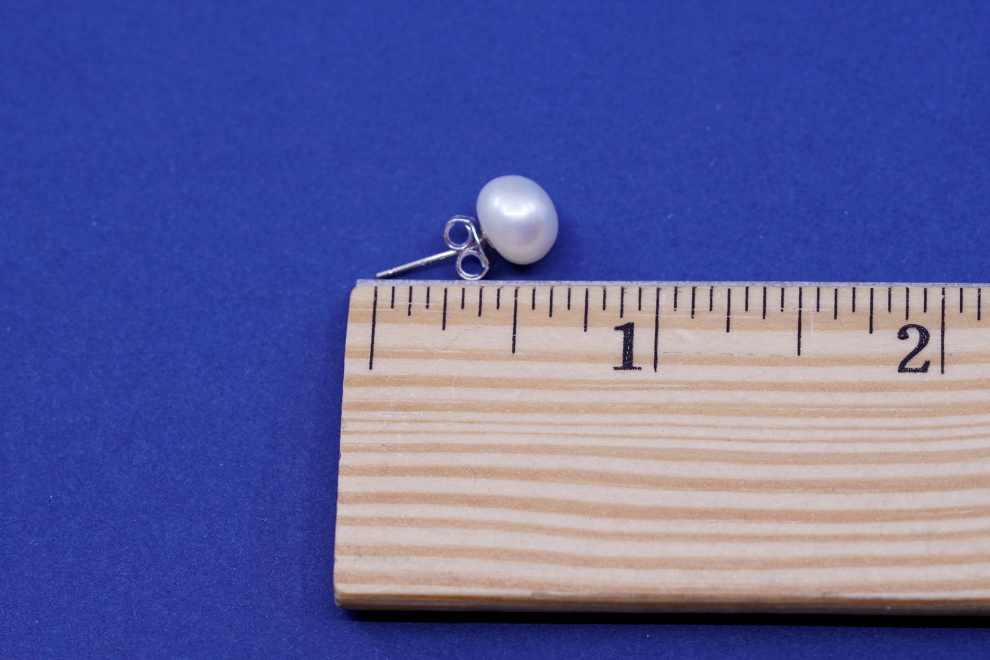 6mm, Sterling 925 silver with freshwater pearl studs earrings
