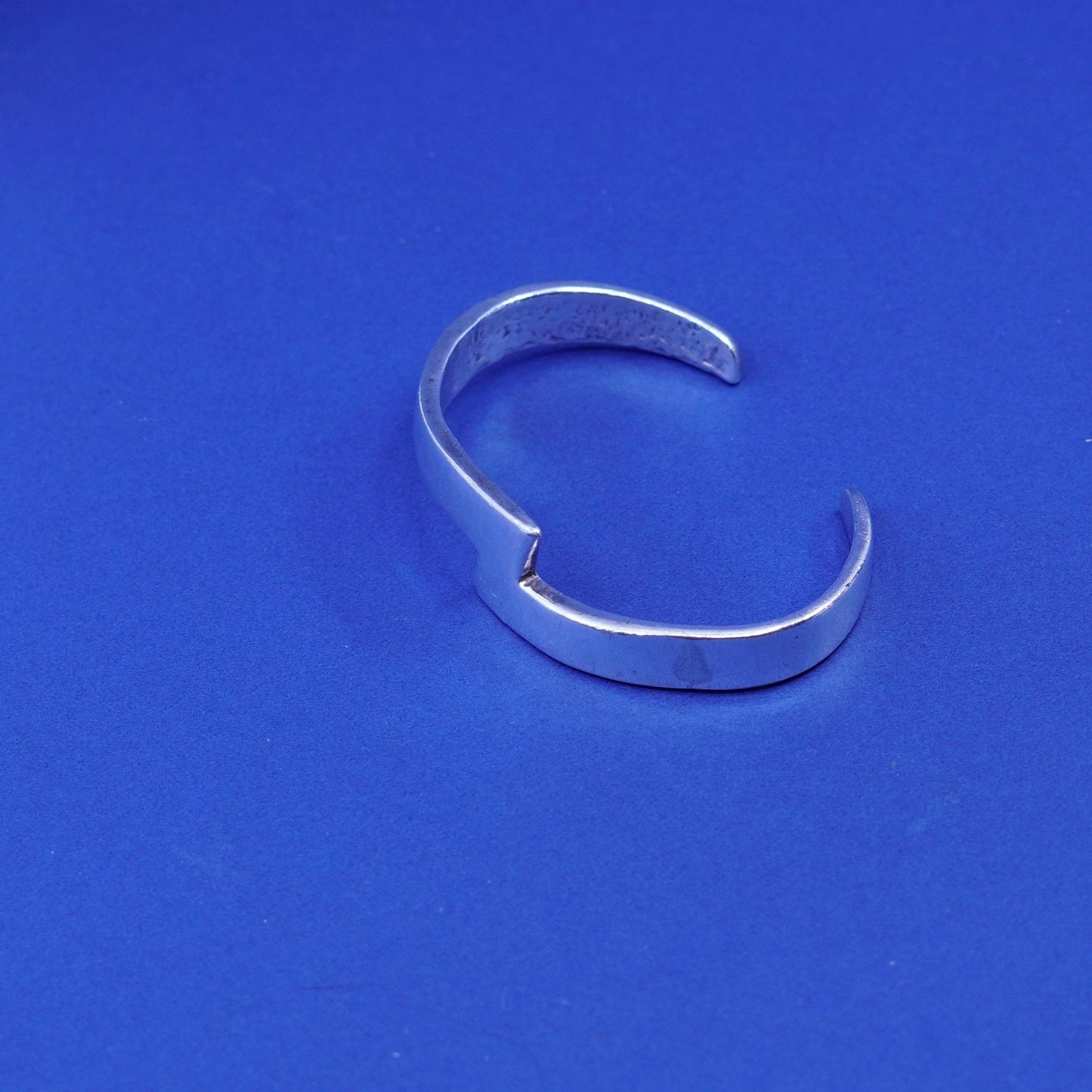 6.75”, vintage modern sterling silver handmade bracelet, 925 lightening cuff
