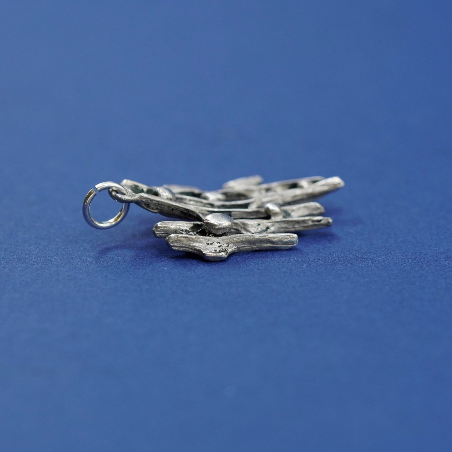 Vintage Sterling silver handmade pendant, modern 925 drop