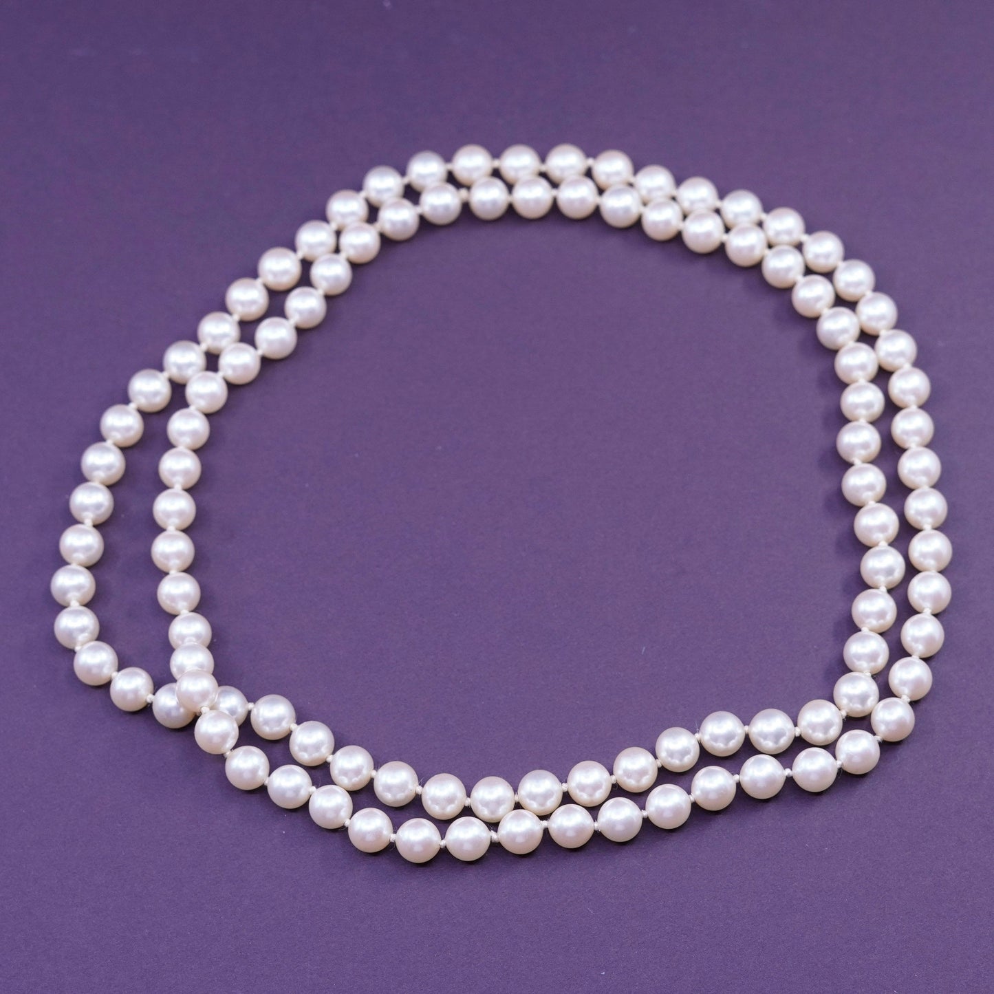 36”, vintage extra long antique pearl chain necklace