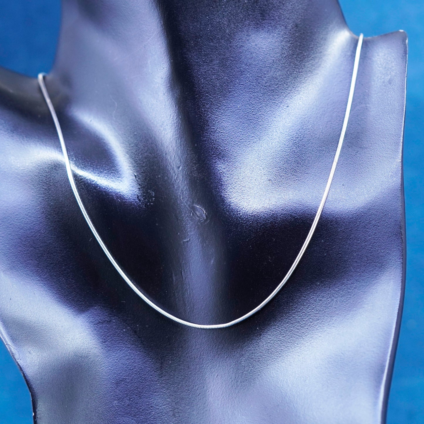 16”, 1mm, vintage Sterling silver handmade necklace, 925 snake chain
