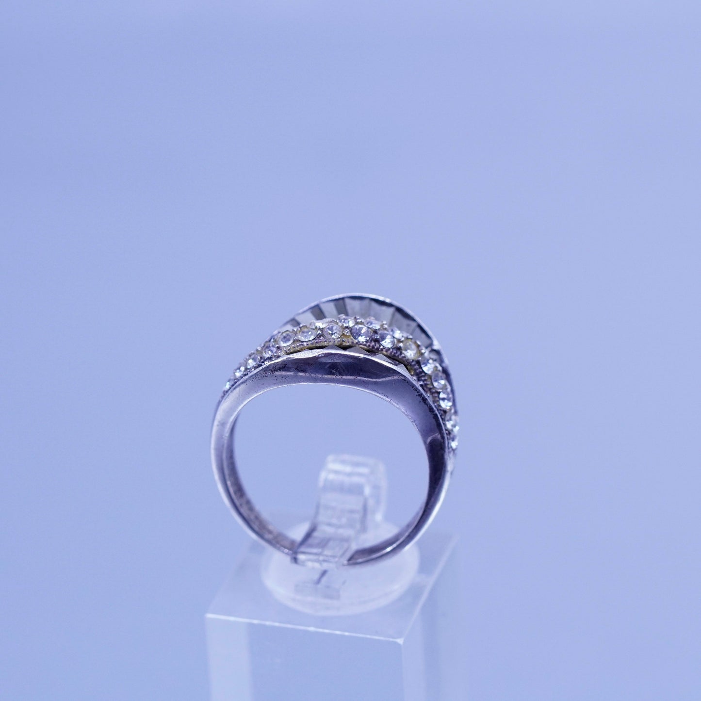 Size 10, southwestern Sterling 925 silver handmade ring, band marcasite cz