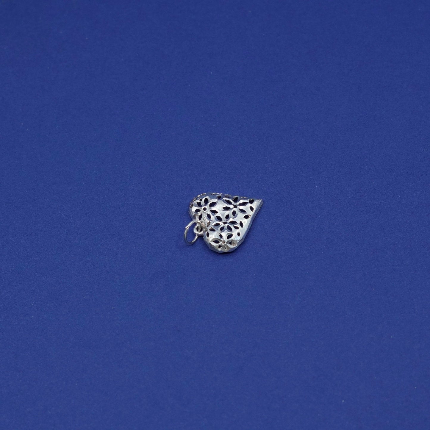 Vintage Sterling silver handmade pendant, 925 filigree heart