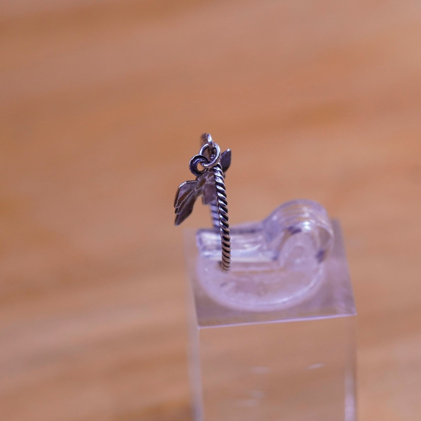 Size 3.5, vintage Sterling 925 silver handmade ring with butterfly charm