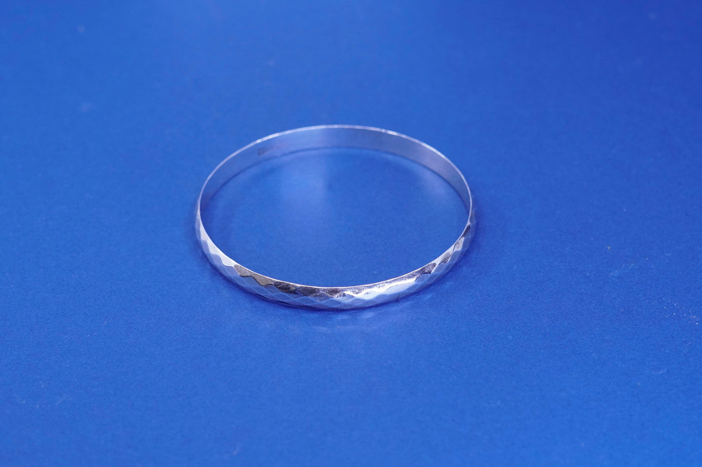 8”, vintage danecraft sterling silver handmade bracelet, solid 925 bangle