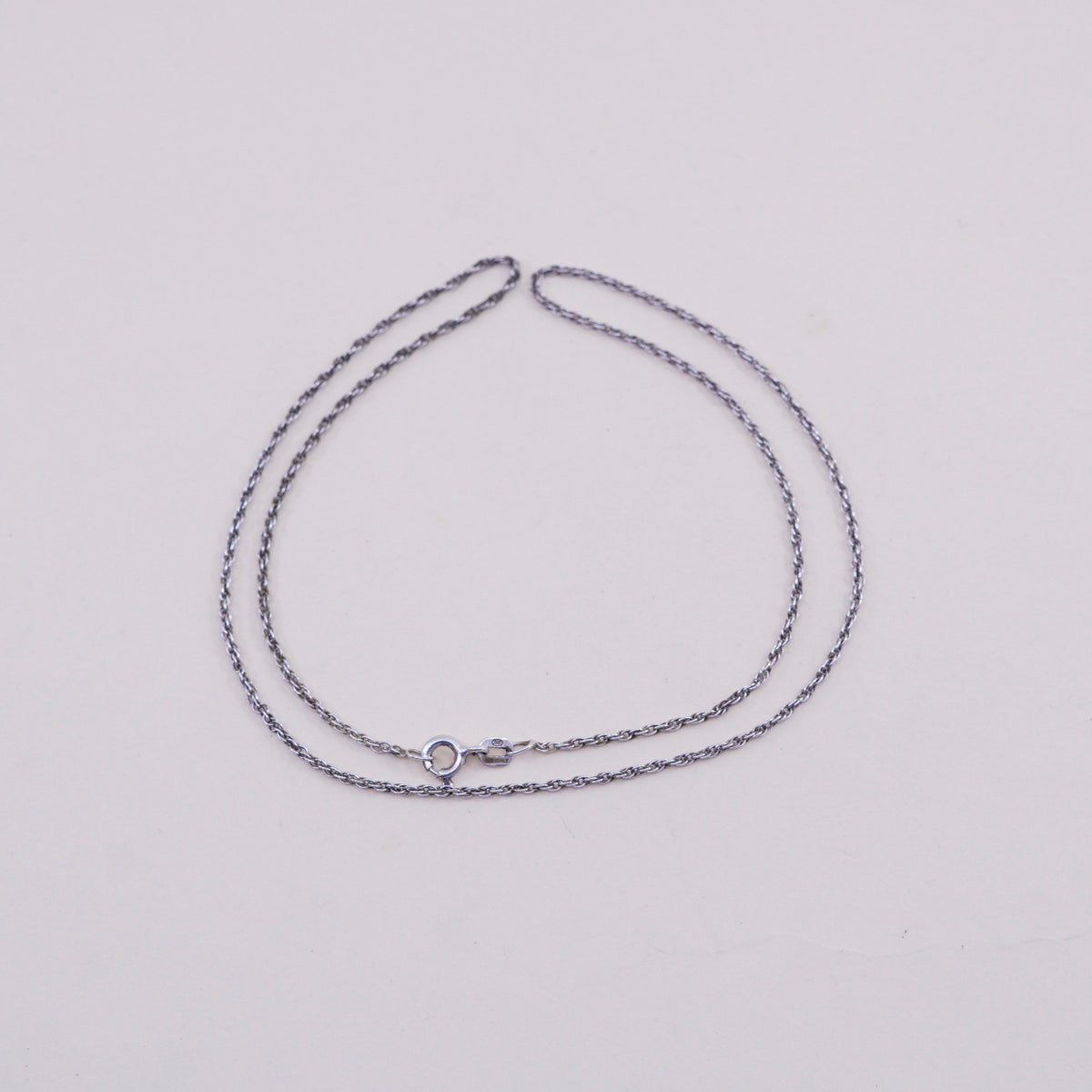 17”, Vintage sterling silver India 925 silver twisted curb chain, necklace