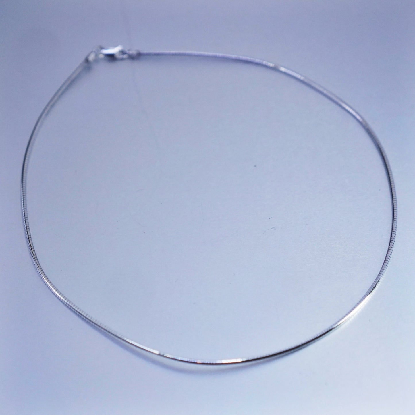 17” 1mm, vintage Sterling 925 silver textured snake chain necklace