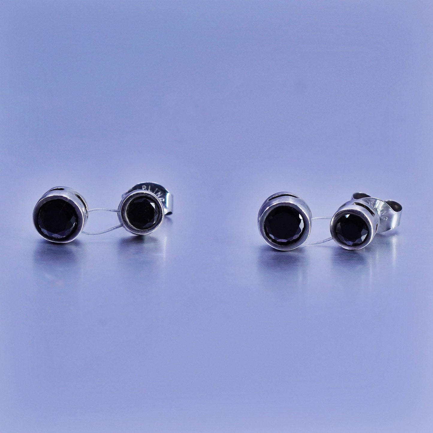 Vintage Sterling 925 silver handmade earrings with hematite
