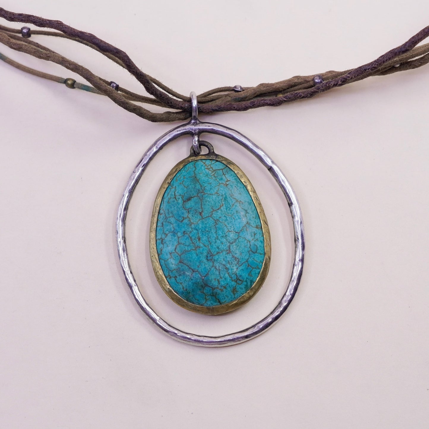 18+2”, silpada N1804 multi strands linen necklace Sterling 925 Silver turquoise