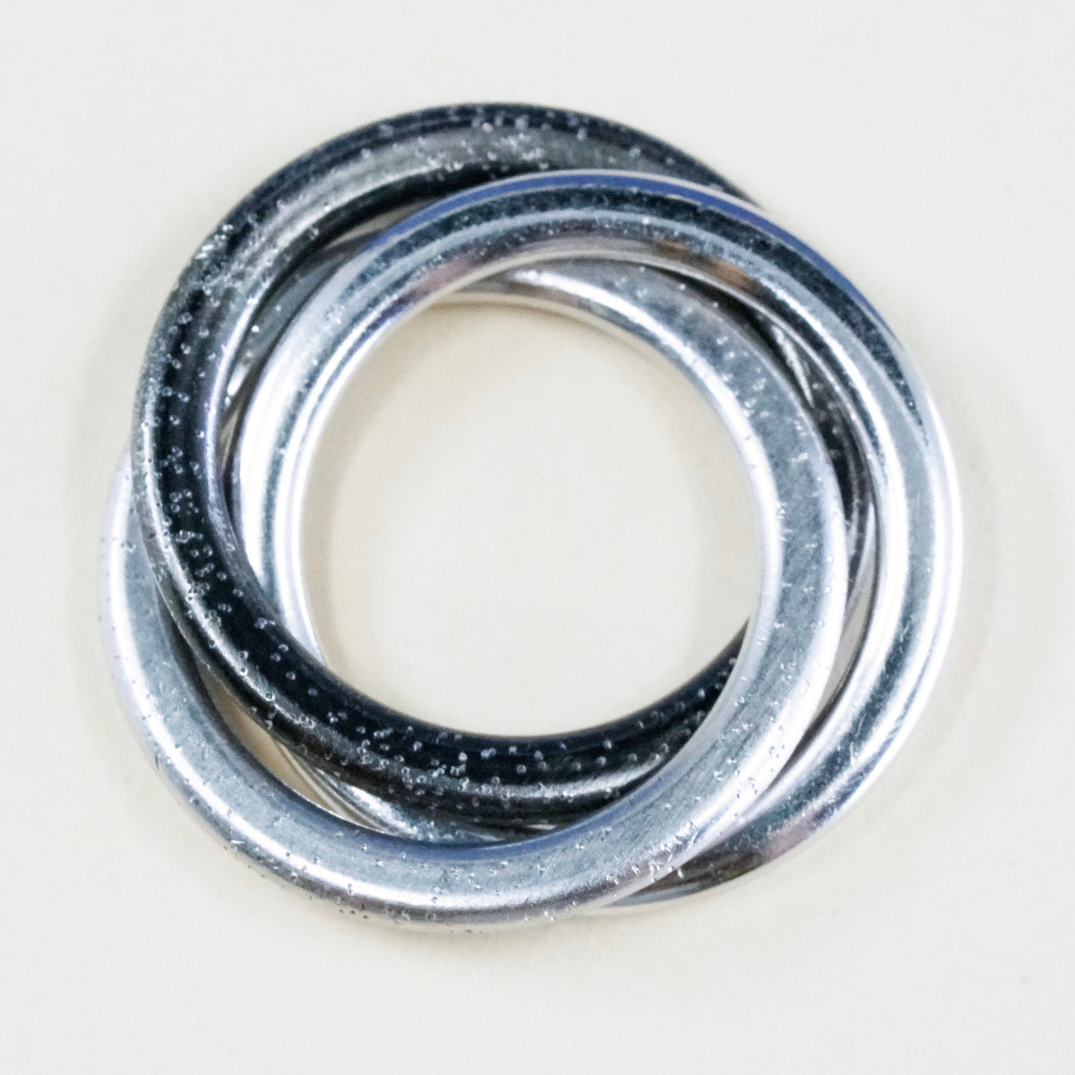 vtg two tone sterling silver pendant minimalist modernist, 925 entwined circles