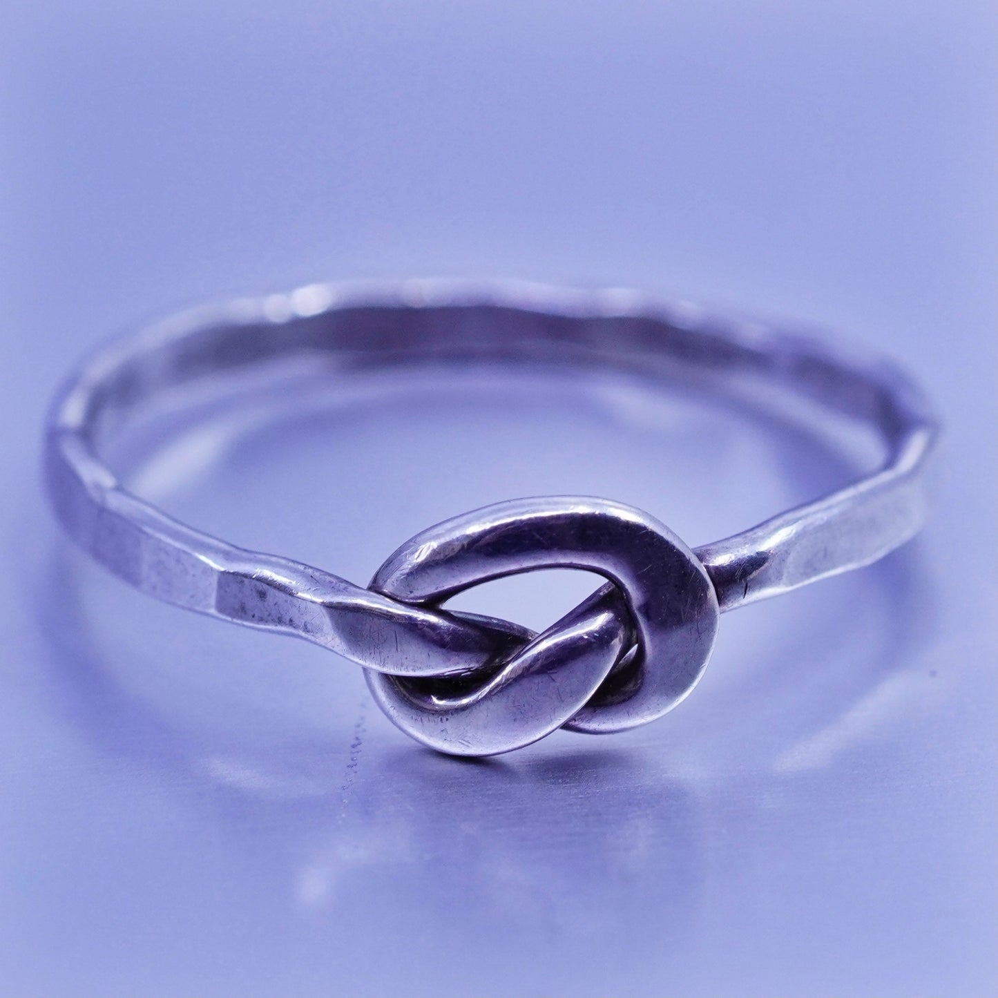 Size 9, vintage HOB Sterling 925 silver handmade ring, knotted band