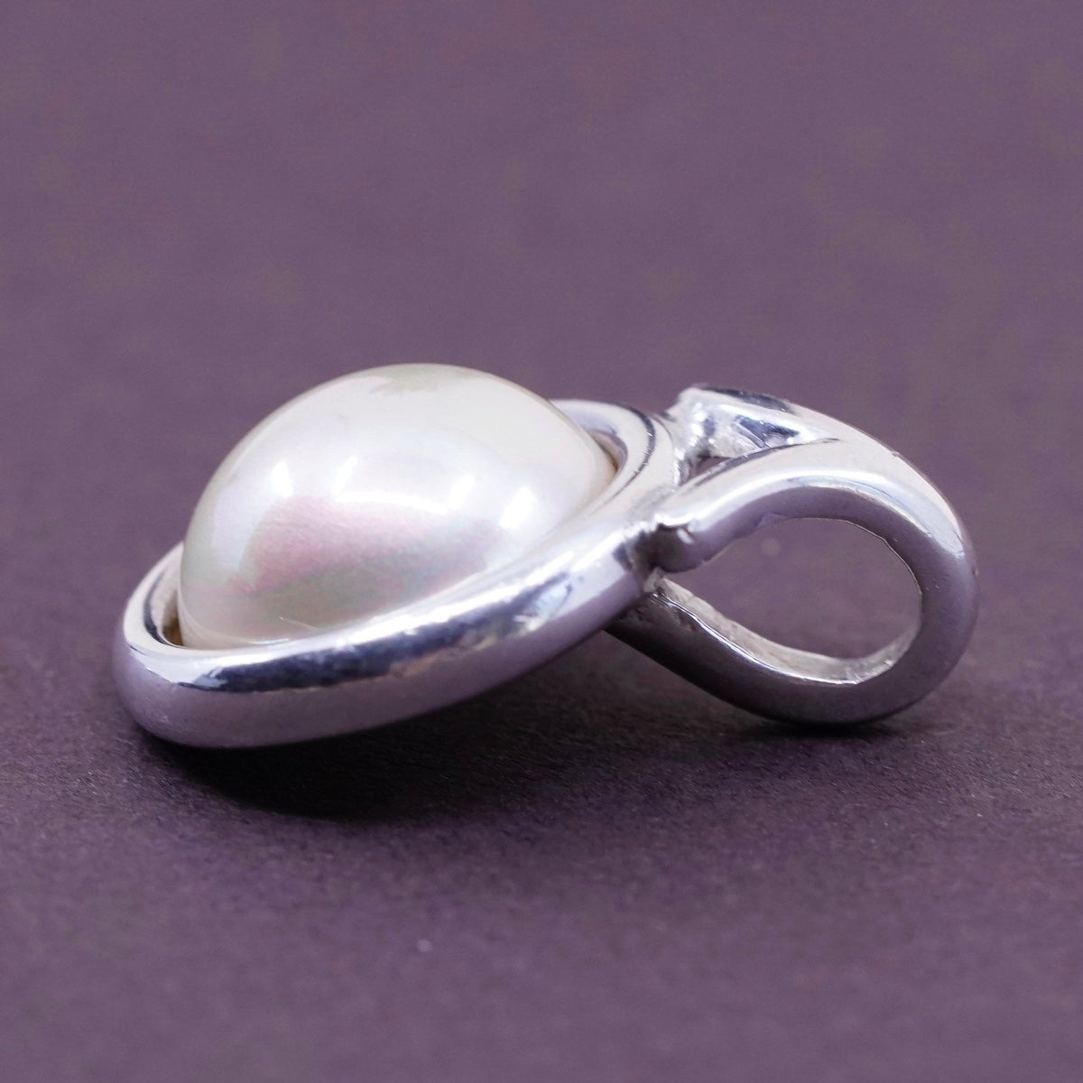 Vintage Barra Sterling 925 silver handmade pendant with pearl