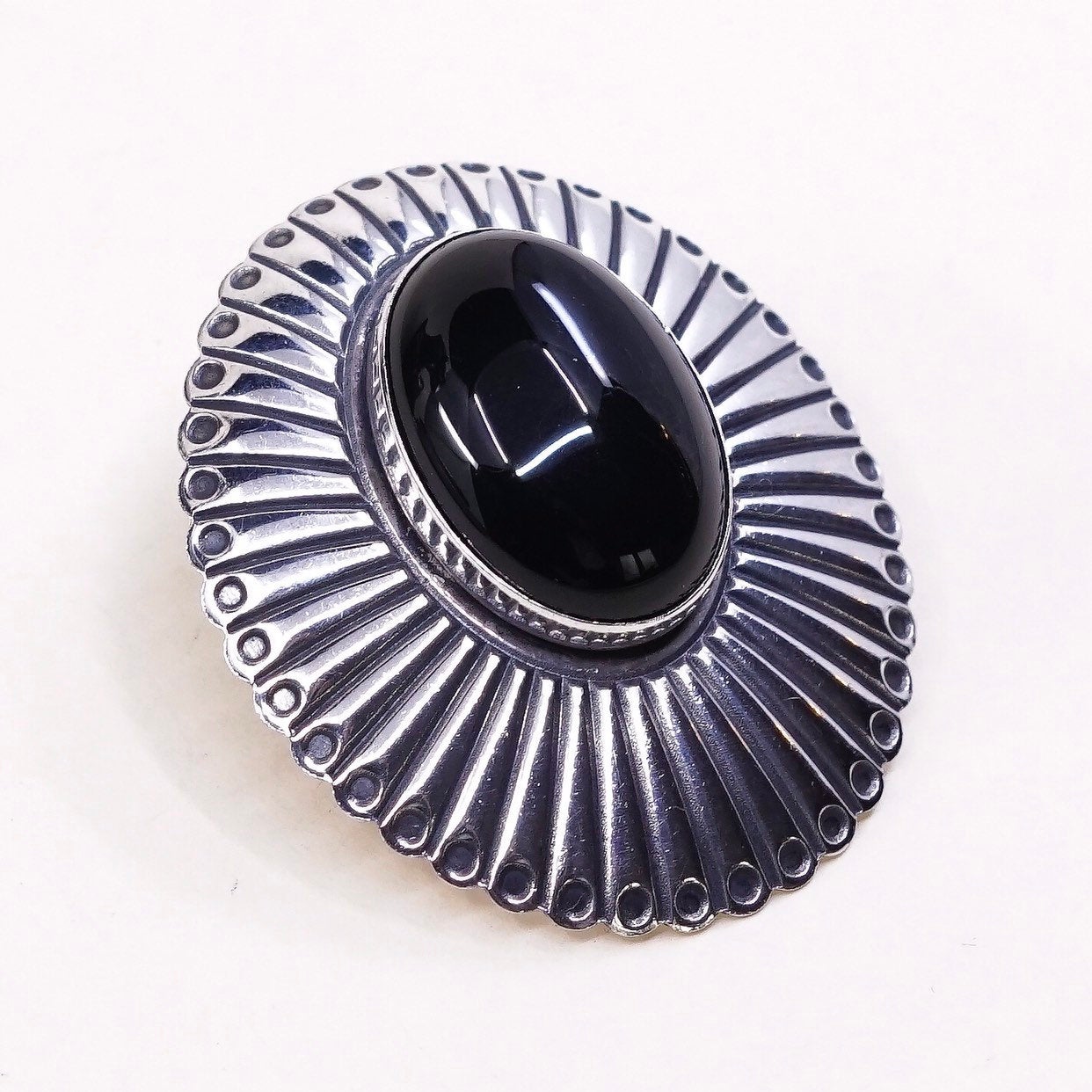 southwestern Sterling 925 silver handmade earrings w/ obsidian