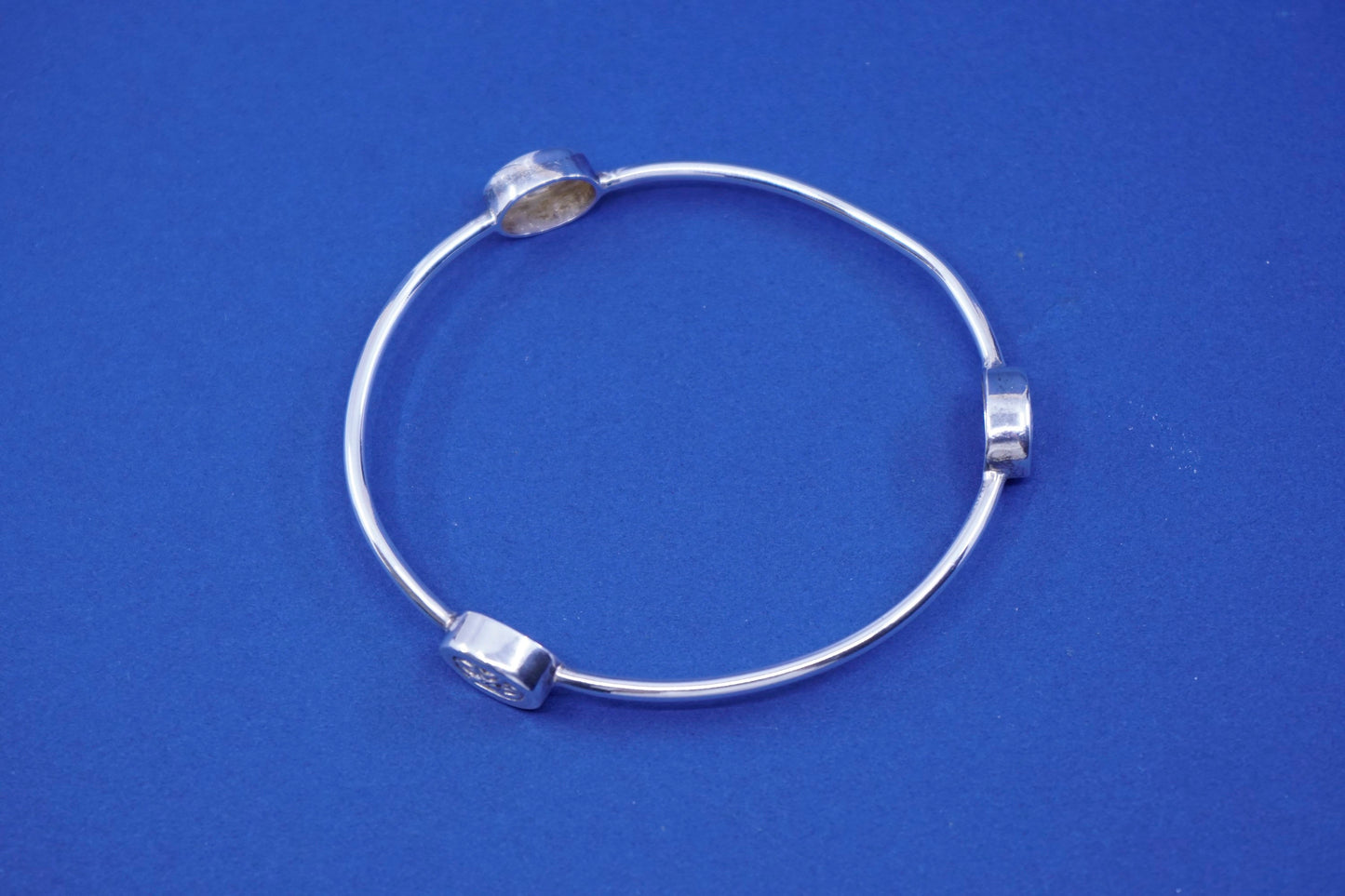 7.5”, vintage sterling silver handmade bracelet, 925 bangle with filigree