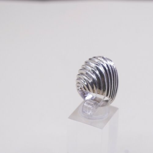 Size 6, Vtg Mexico Sterling 925 Silver Handmade Ribbed Ring warrior Band