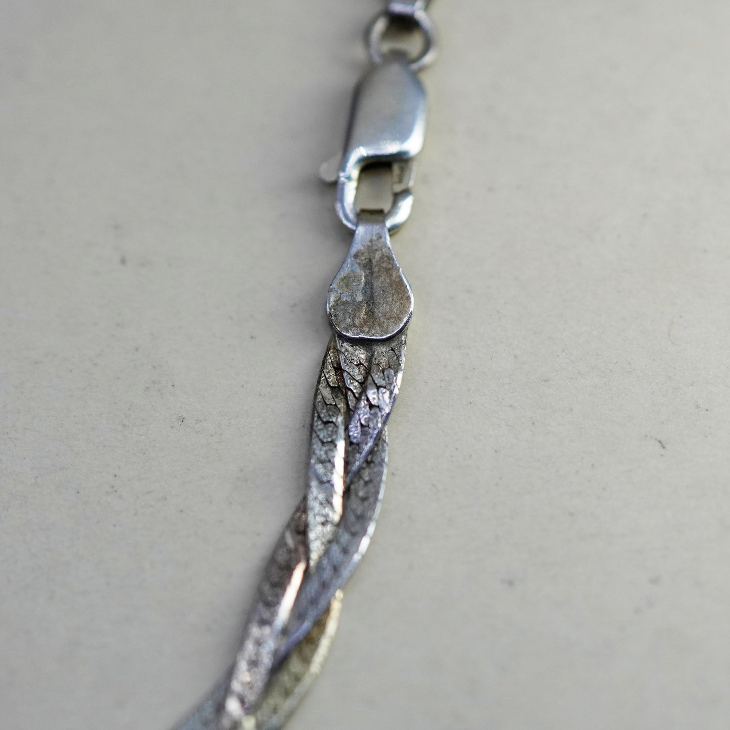 16”, milor vermeil gold sterling silver necklace 925 woven braided s link chain