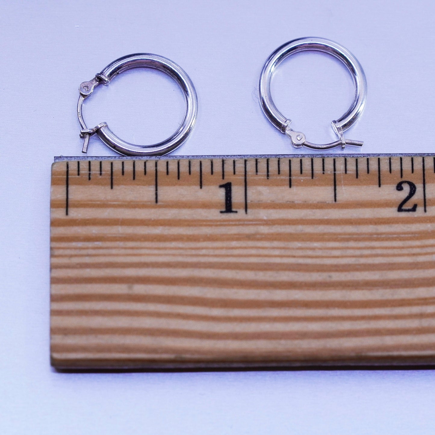 0.5”, vintage Sterling silver handmade earrings, 925 hoops