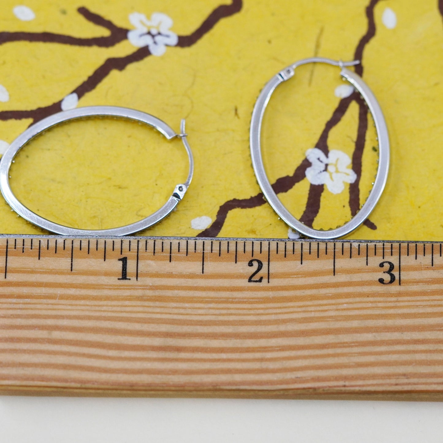 1.25”, SLC Sterling silver handmade earrings, 925 hoops with cluster crystal