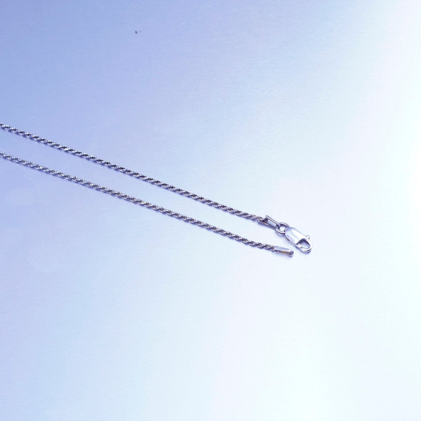 30” 1mm, vintage Sterling 925 silver rope chain necklace