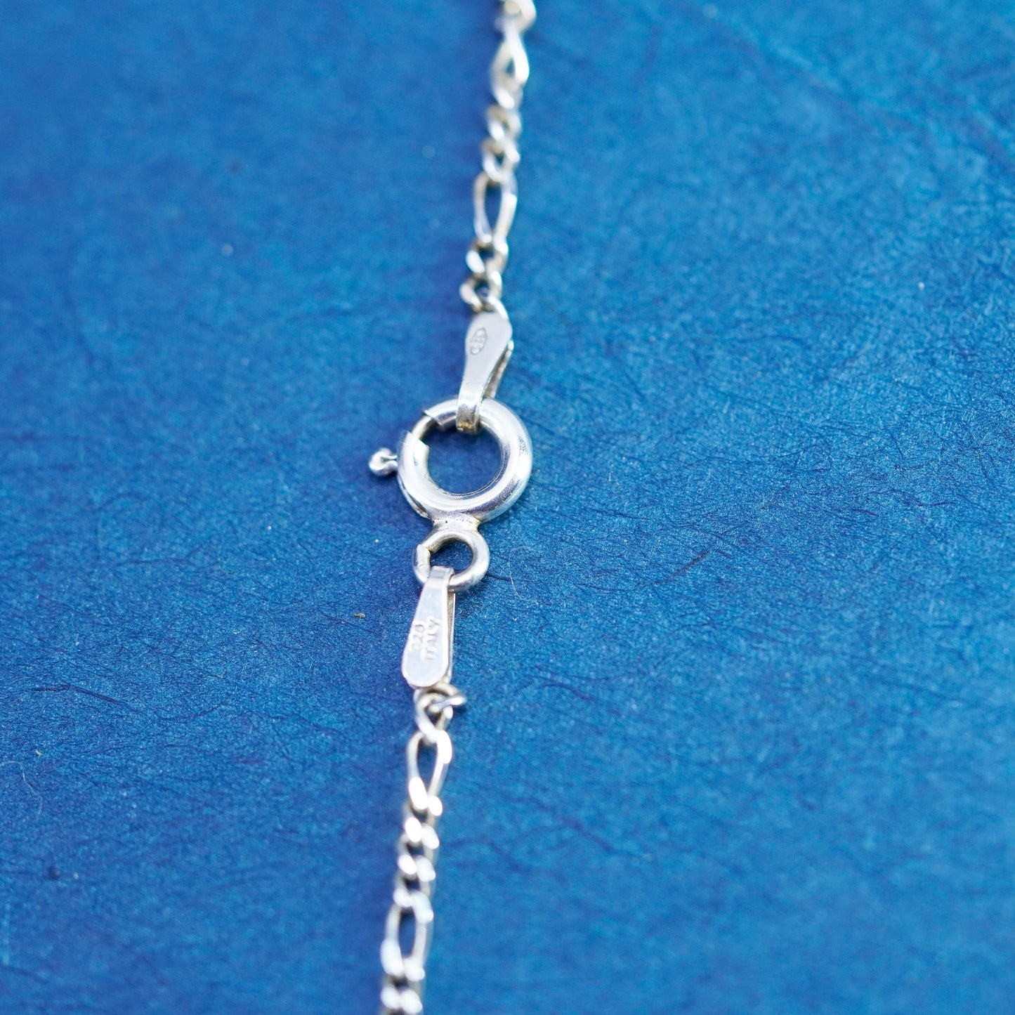 18”, 2mm, vintage Sterling silver handmade necklace, 925 Figaro chain