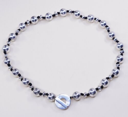 18" 10mm, vintage RAGB Sterling silver handmade necklace, 925 beads chain