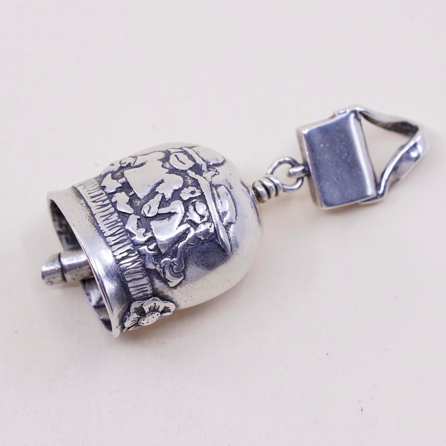 John Sterling silver handmade charm, 925 bell pendant “sisters are forever!